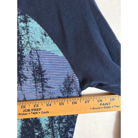 Smartwool Merino 250 Base Layer Top Womens Med Navy mountainscape Raglan Sleeve - Picture 6 of 9